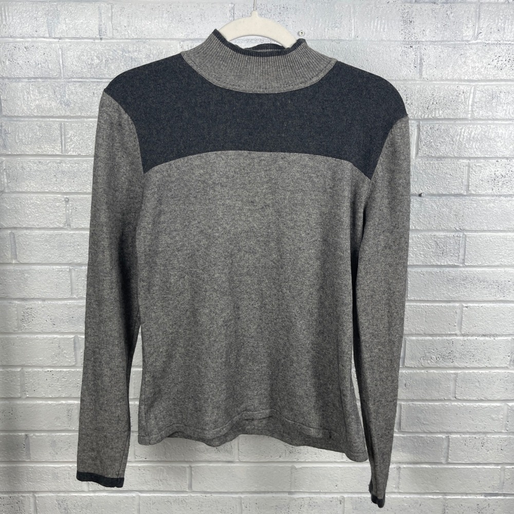 Cadence‎ Silk Cashmere Blend Mock Neck Sweater Womens S Quiet Luxury Minimalist